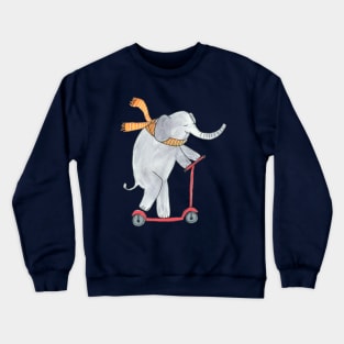 Elephant on a scooter Crewneck Sweatshirt